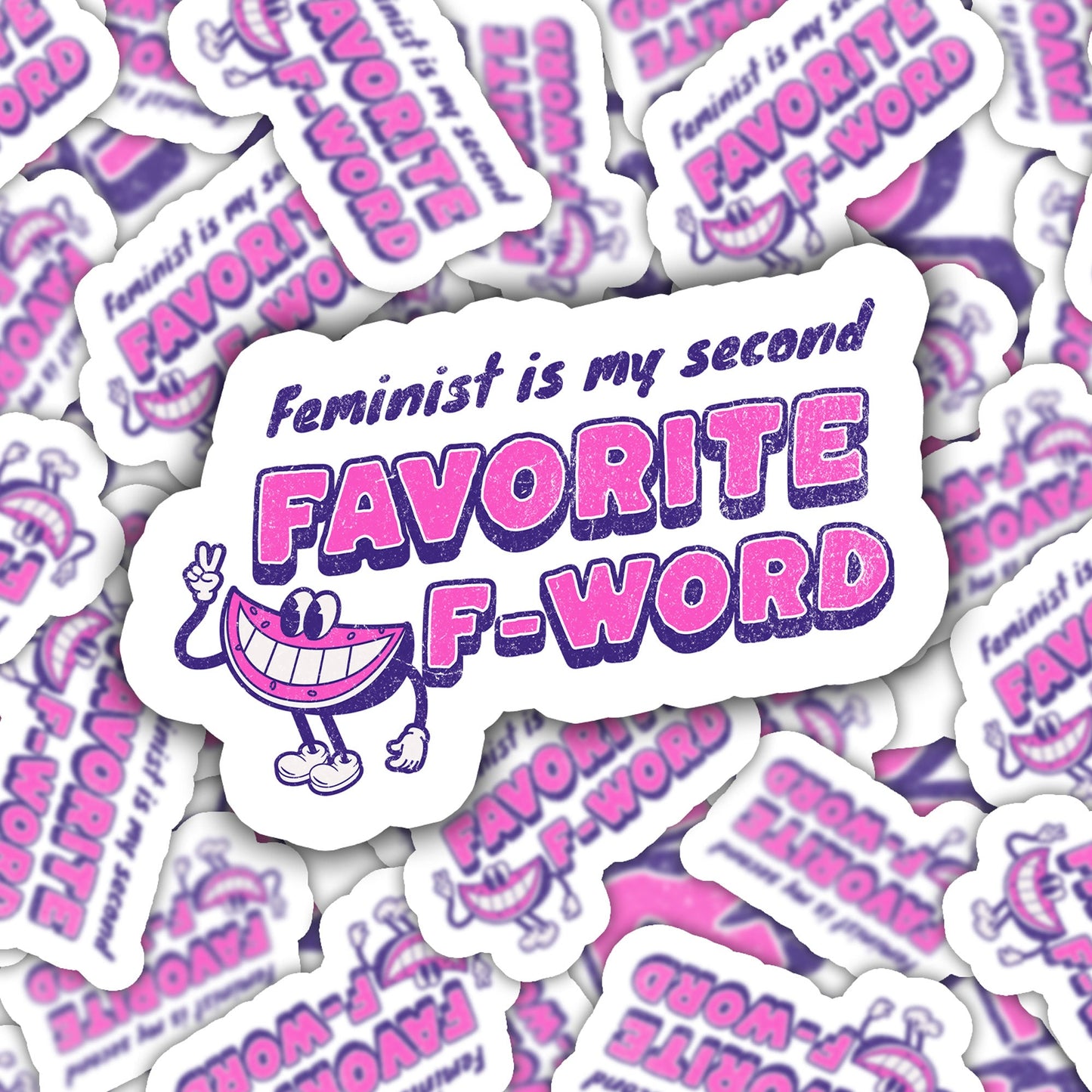 F Is My Favorite Word Feminist Funny Sticker-sticker-Crimson and Clover Studio