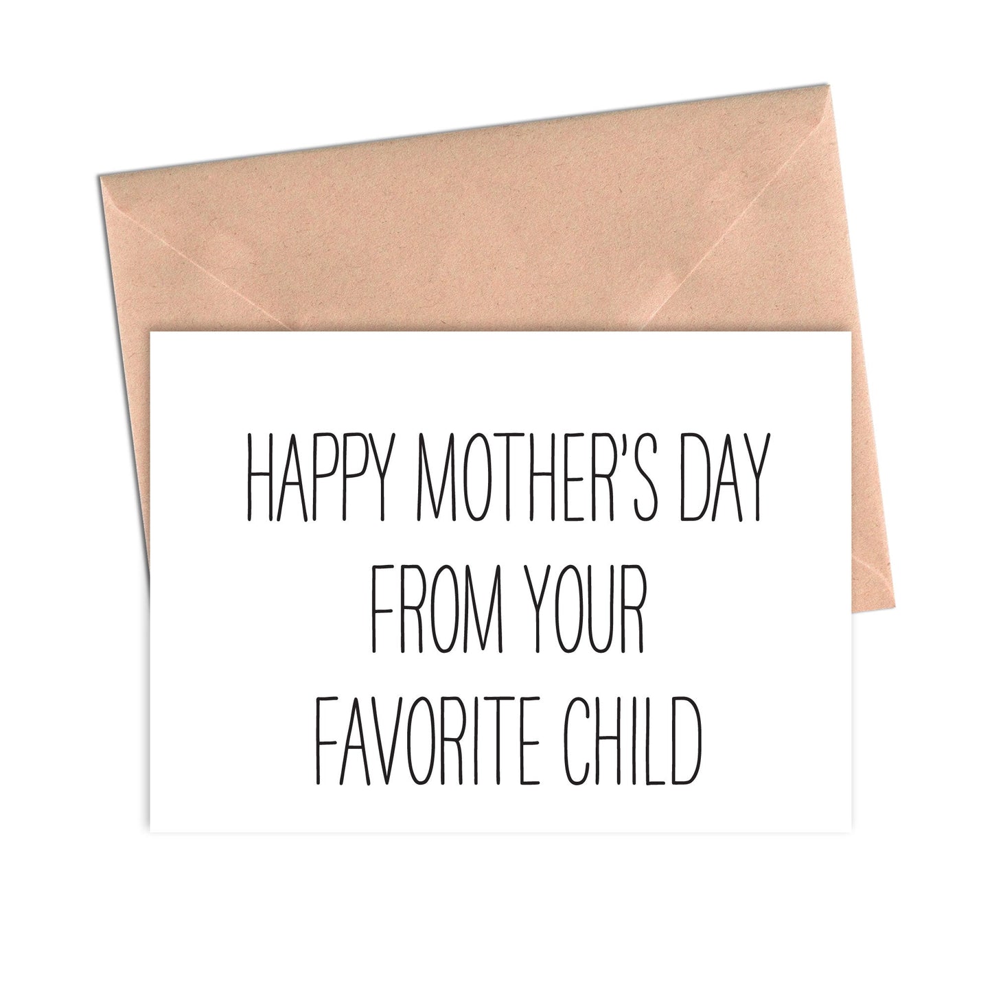 Funny Mother's Day Card Happy Mother's Day From Your Favorite Child Funny Card for Mom-Mom and Dad-Crimson and Clover Studio
