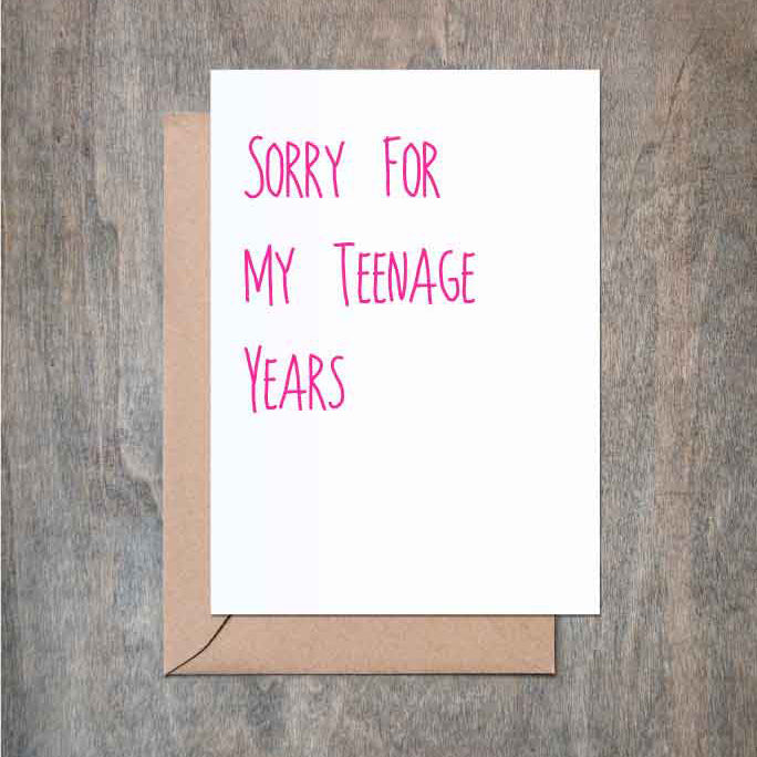 Funny Mother's Day Card Sorry for My Teenage Years Funny Card for Mom Dad-Mom and Dad-Crimson and Clover Studio