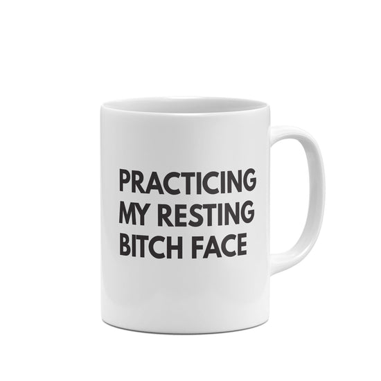 Practising My Resting Bitch Face Funny Mug-Mugs-Crimson and Clover Studio