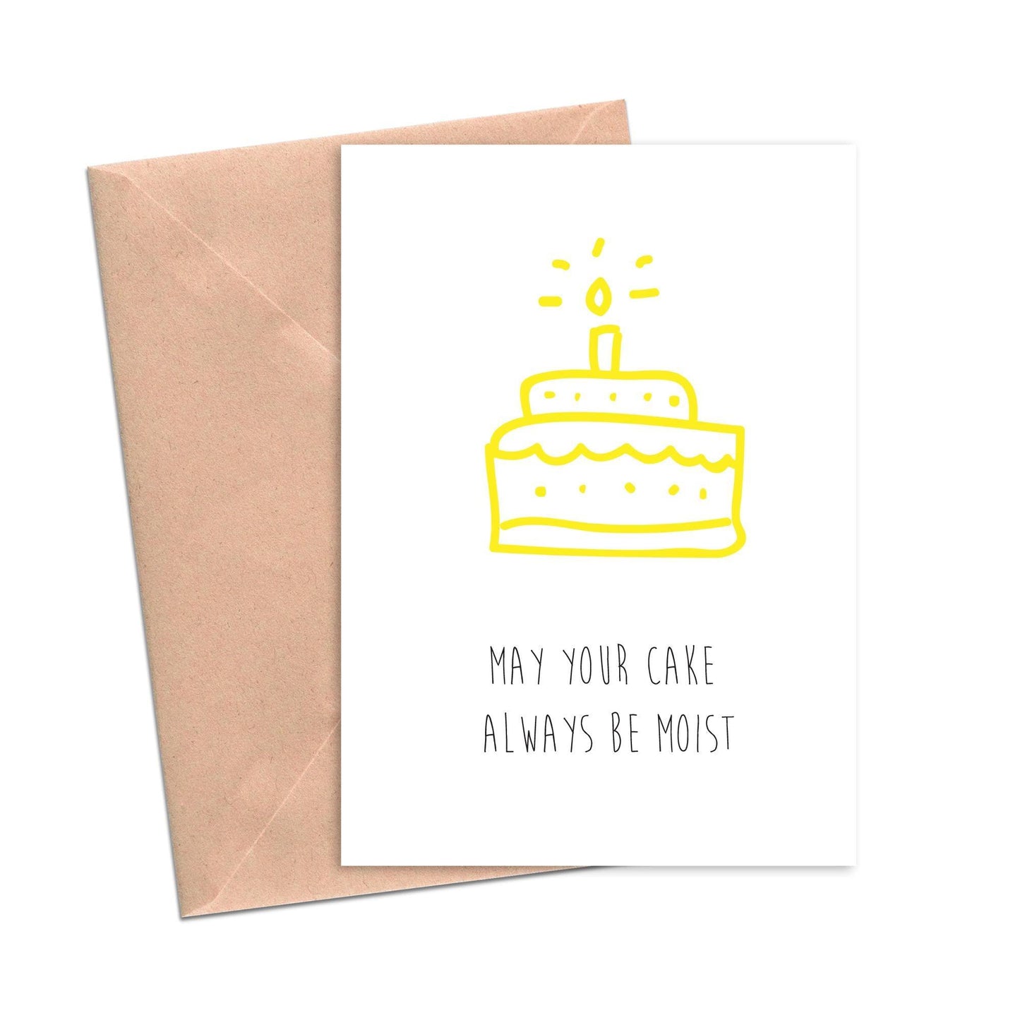 Funny Birthday Card May Your Cake Always Be Moist-birthday card-Crimson and Clover Studio