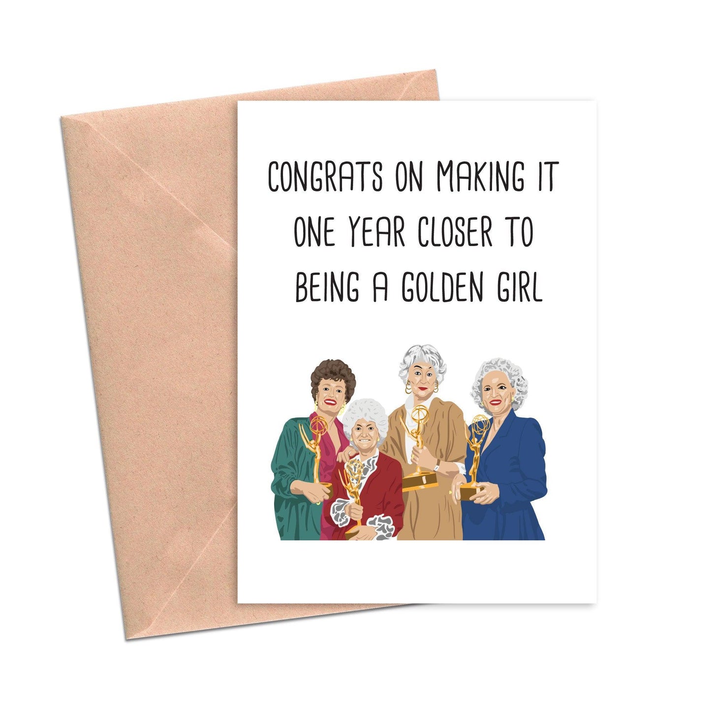 Funny Birthday Card One Year Closer to a Golden Girl-Birthday-Crimson and Clover Studio