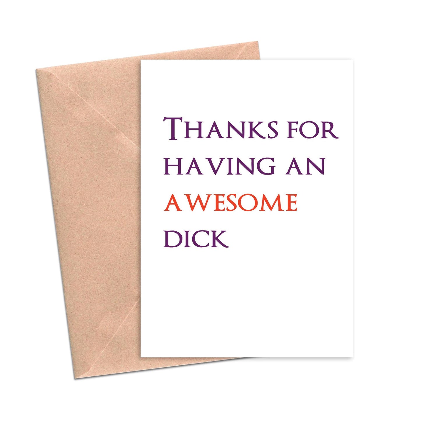 Funny Love Card Thanks for Having an Awesome Dick-Love Cards-Crimson and Clover Studio