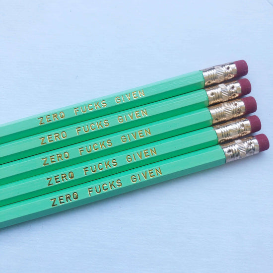 Single Zero Fucks Given Swear Pencil-Pencils-Crimson and Clover Studio