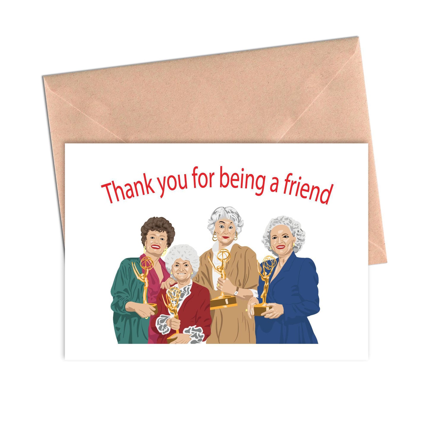 Thank You for Being a Friend Golden Girls Funny Friendship Card-Friendship Cards-Crimson and Clover Studio