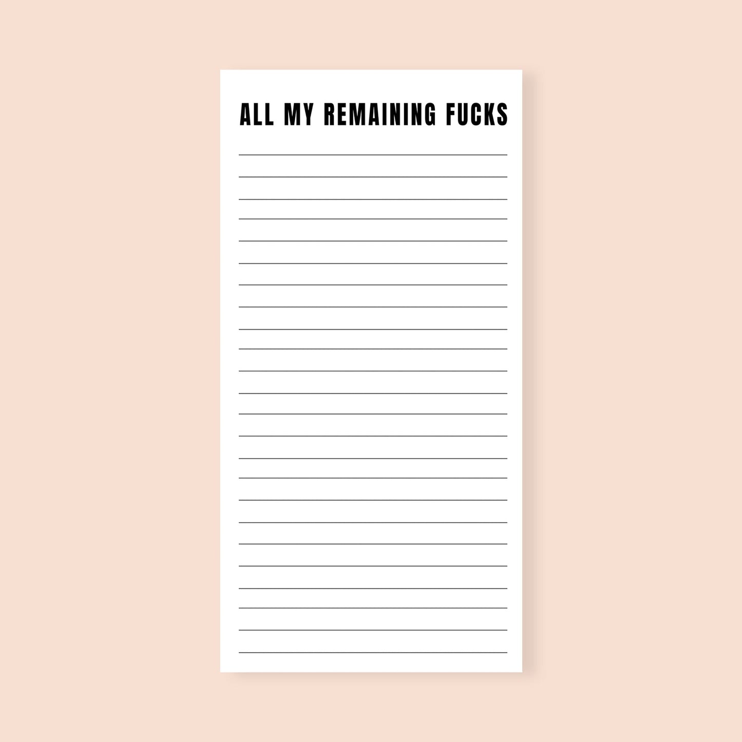 All My Remaining Fucks Funny Notepad-notepad-Crimson and Clover Studio