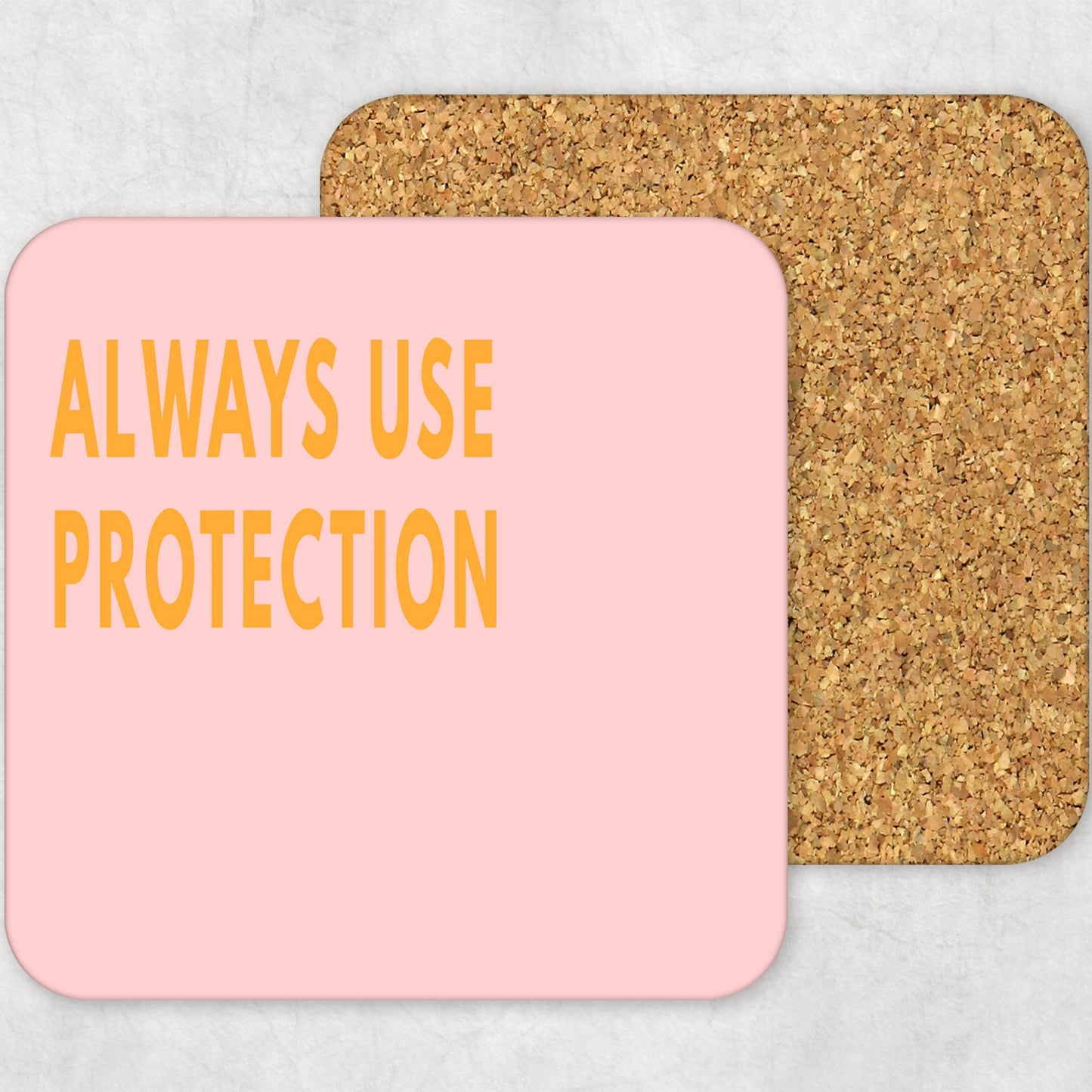 Always Use Protection Funny Coaster-Coasters-Crimson and Clover Studio