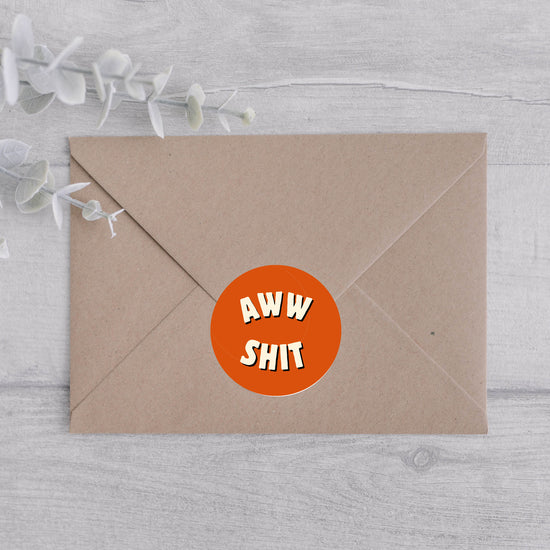 Aww Shit Envelope Envelope Sticker-Crimson and Clover Studio