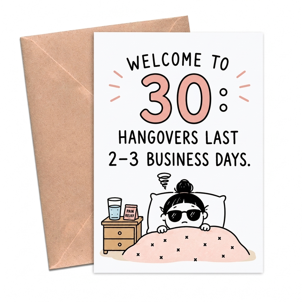 30th Birthday Hangover Card