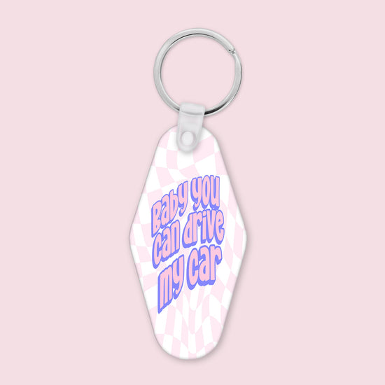 Baby You Can Drive My Car Funny Keychain-keychain-Crimson and Clover Studio