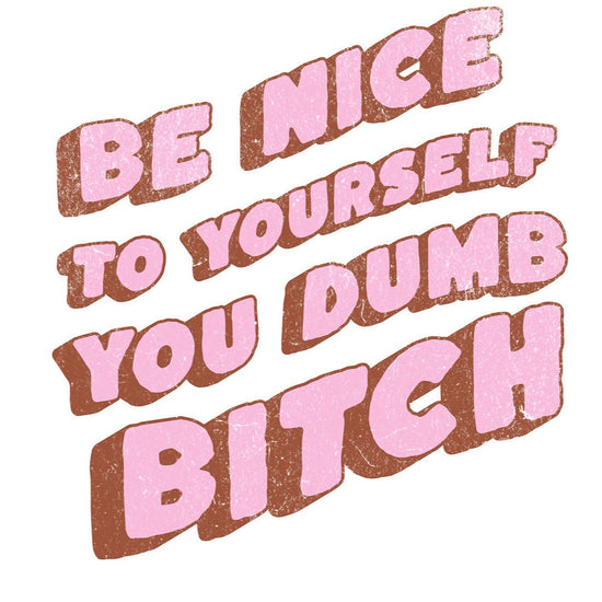 Be Nice to Yourself You Dumb Bitch Funny Sticker-sticker-Crimson and Clover Studio