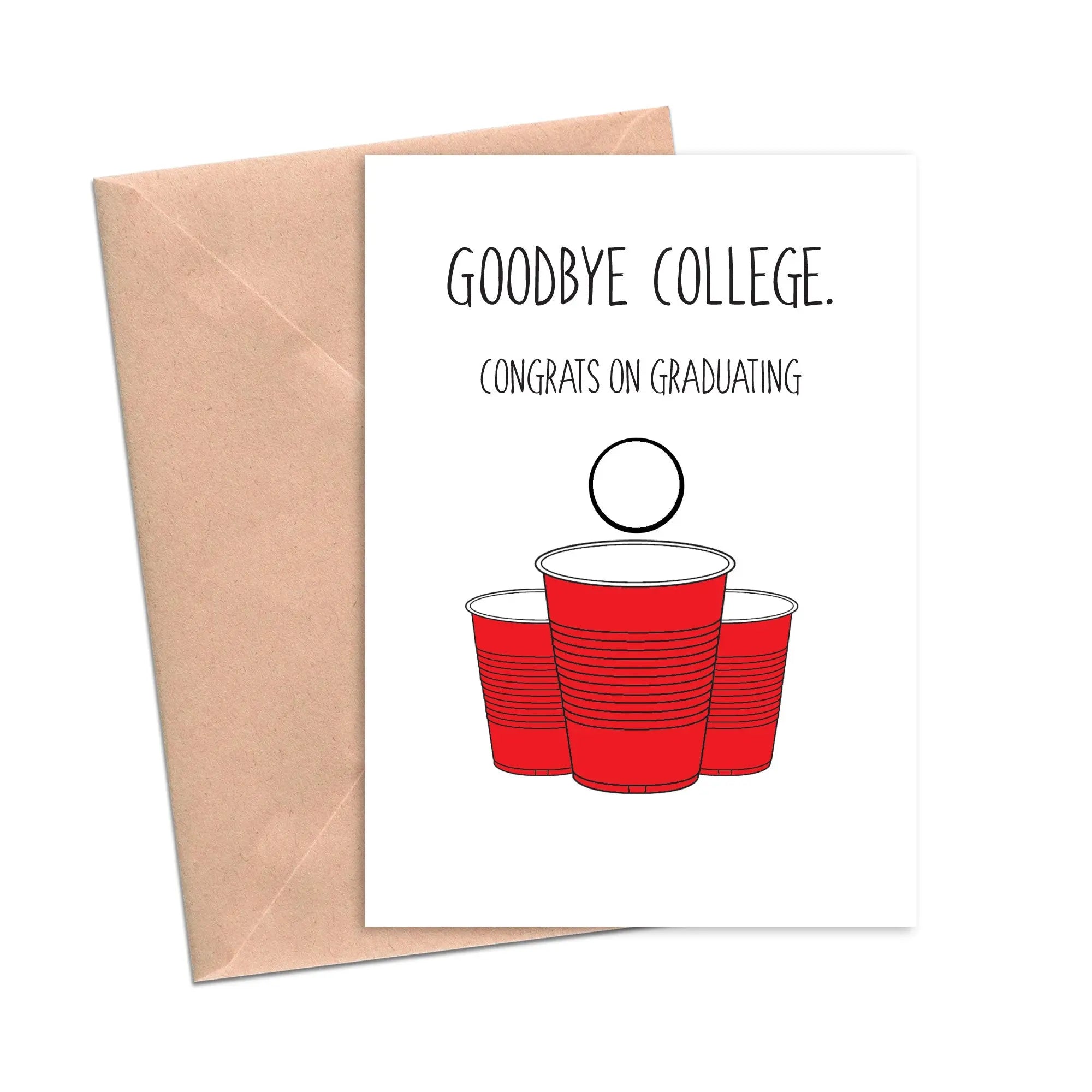 Beer Pong Graduation Card | Crimson and Clover Studio