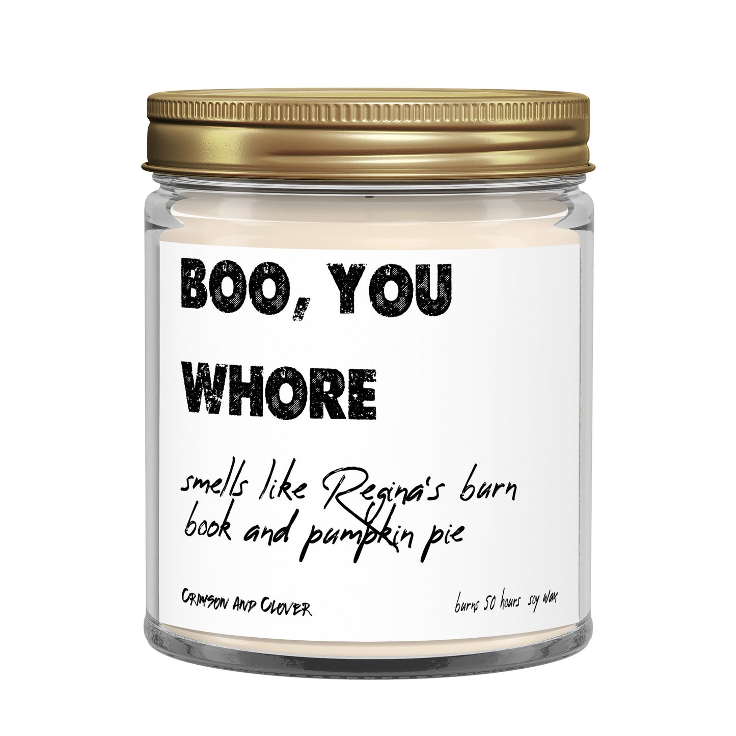 Boo, You Whore Pumpkin Funny Candle Soy Candle-Candles-Crimson and Clover Studio