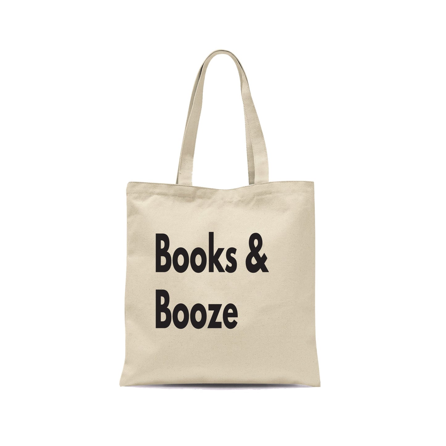 Books & Booze Funny Tote Bag-Totes-Crimson and Clover Studio
