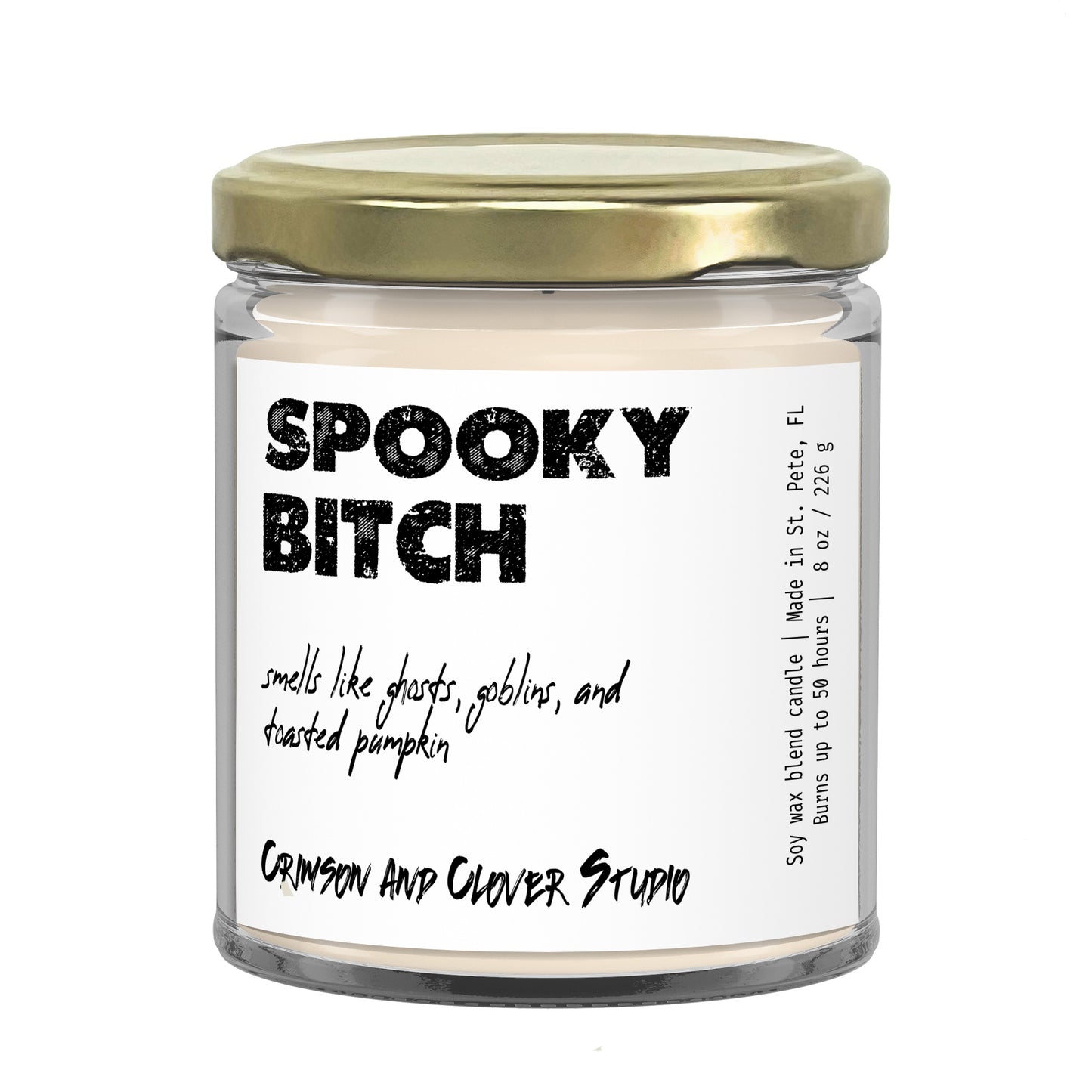 Spooky Bitch Pumpkin Funny Candle