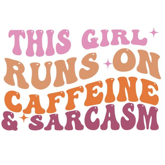 Caffeine and Sarcasm Funny Sticker-sticker-Crimson and Clover Studio