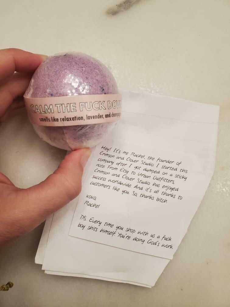 Calm the Fuck Down Funny Bath Bomb-bath bombs-Crimson and Clover Studio
