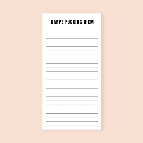 Carpe Fucking Diem Funny Notepad-notepad-Crimson and Clover Studio