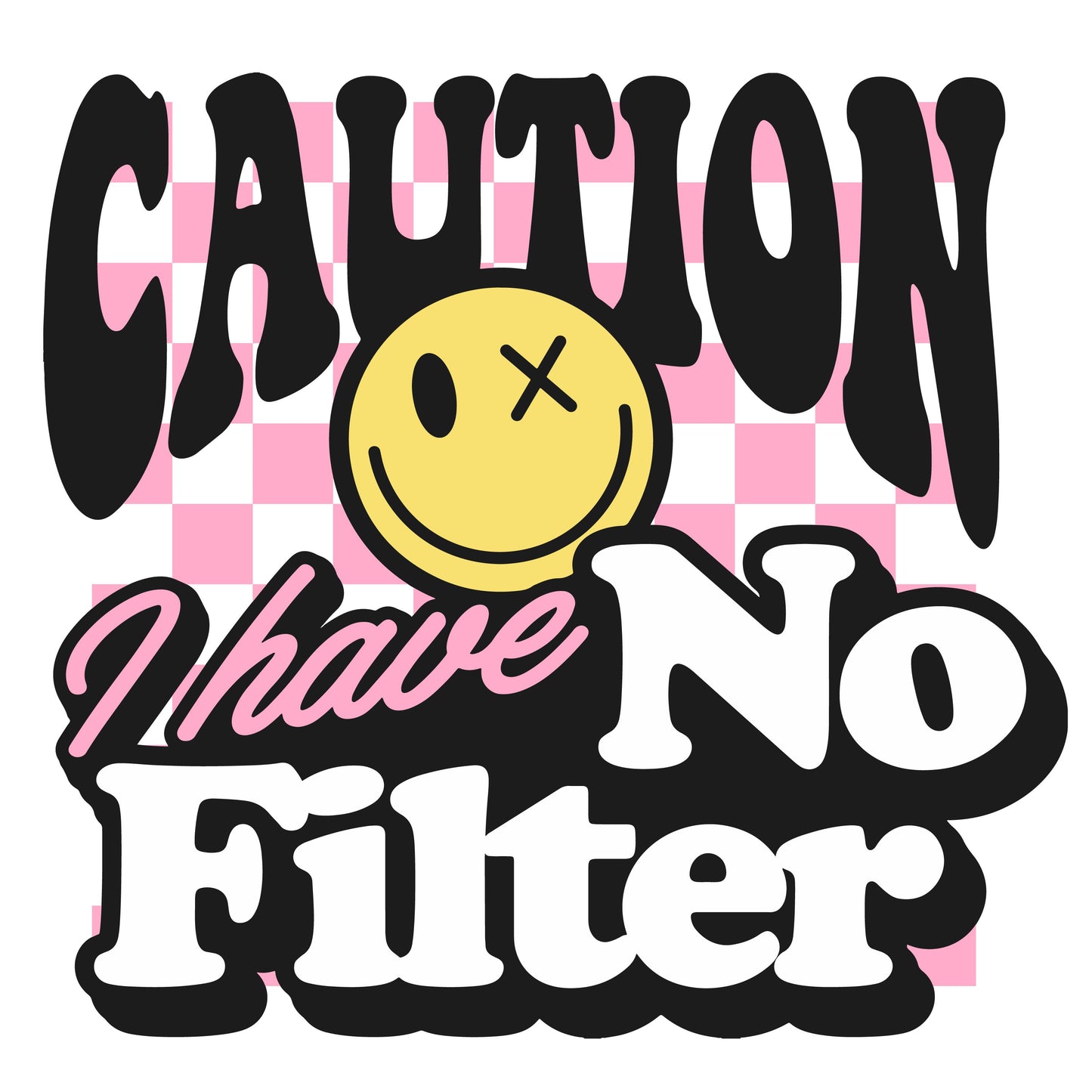 Caution I Have No Filter Funny Sticker-sticker-Crimson and Clover Studio