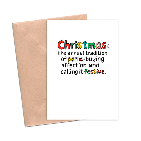 Christmas Panic Buying Funny Card-Holiday Cards-Crimson and Clover Studio