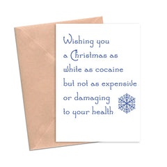 Cocaine Christmas Funny Holiday Card