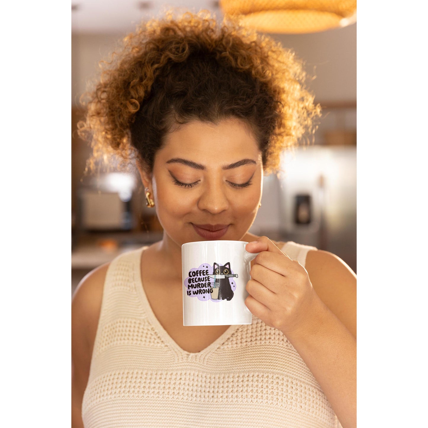 Coffee Because Murder is Wrong Funny Mug-Mugs-Crimson and Clover Studio