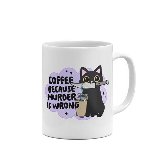 Coffee Because Murder is Wrong Funny Mug-Mugs-Crimson and Clover Studio