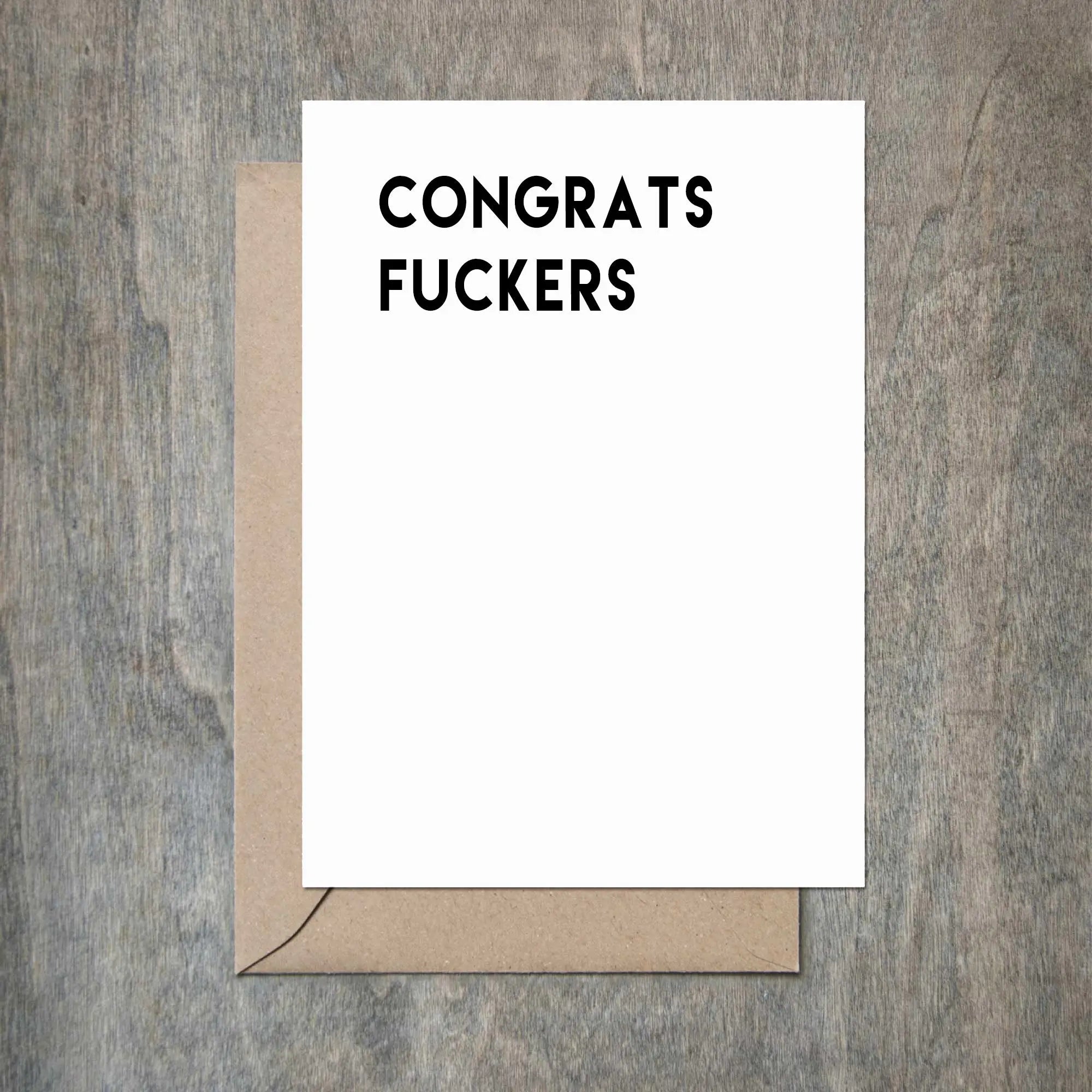 Congrats Fuckers Wedding Engagement Card