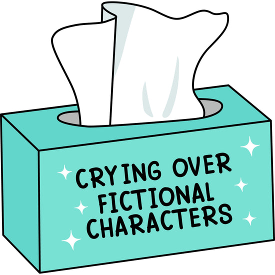 Crying Over Fictional Funny Sticker-sticker-Crimson and Clover Studio