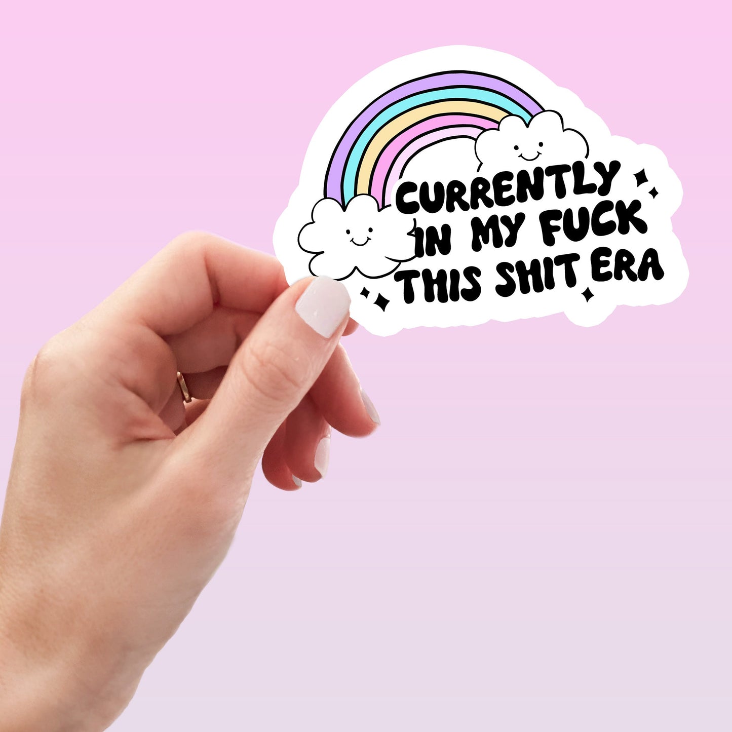 Currently in My Fuck This Shit Era Funny Sticker-sticker-Crimson and Clover Studio