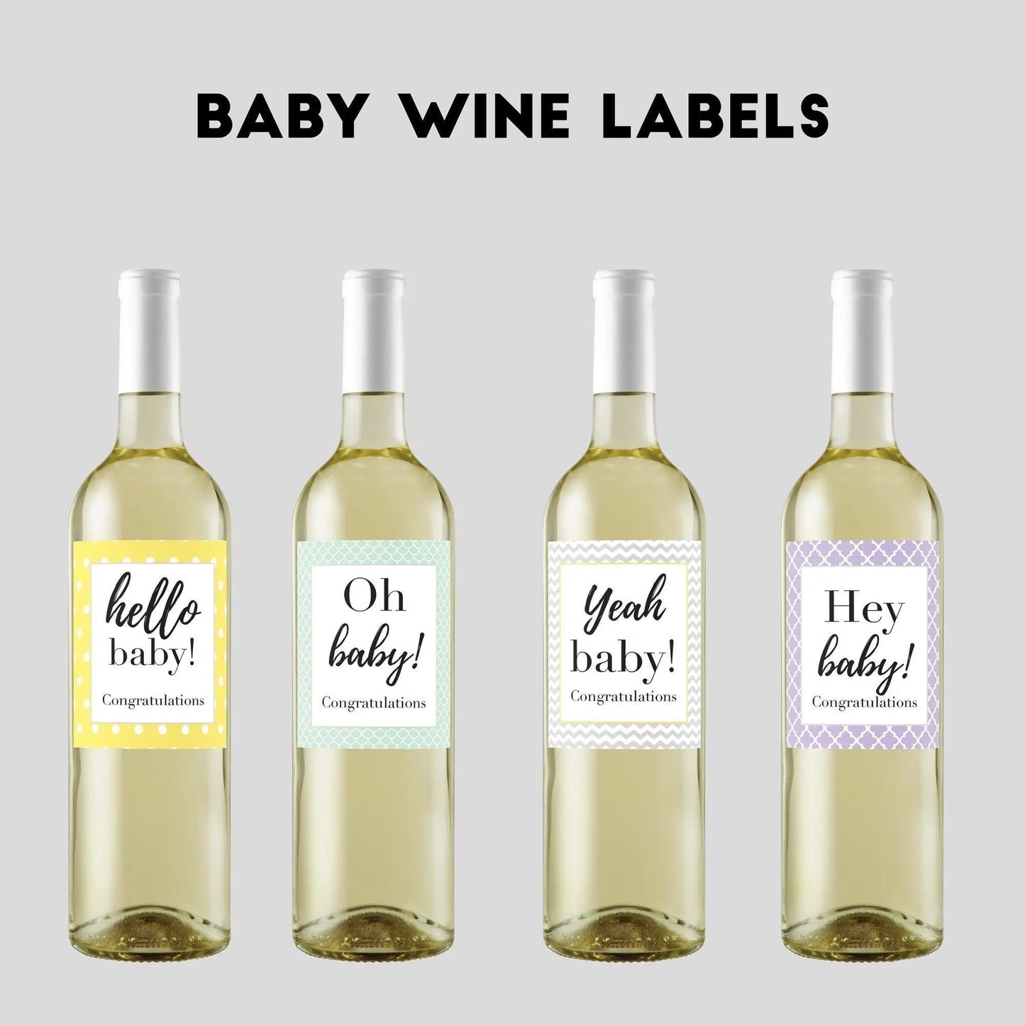 DRAFT - Funny Baby Shower Downloadable PDF Wine Labels-Wine + Beer Labels-Crimson and Clover Studio