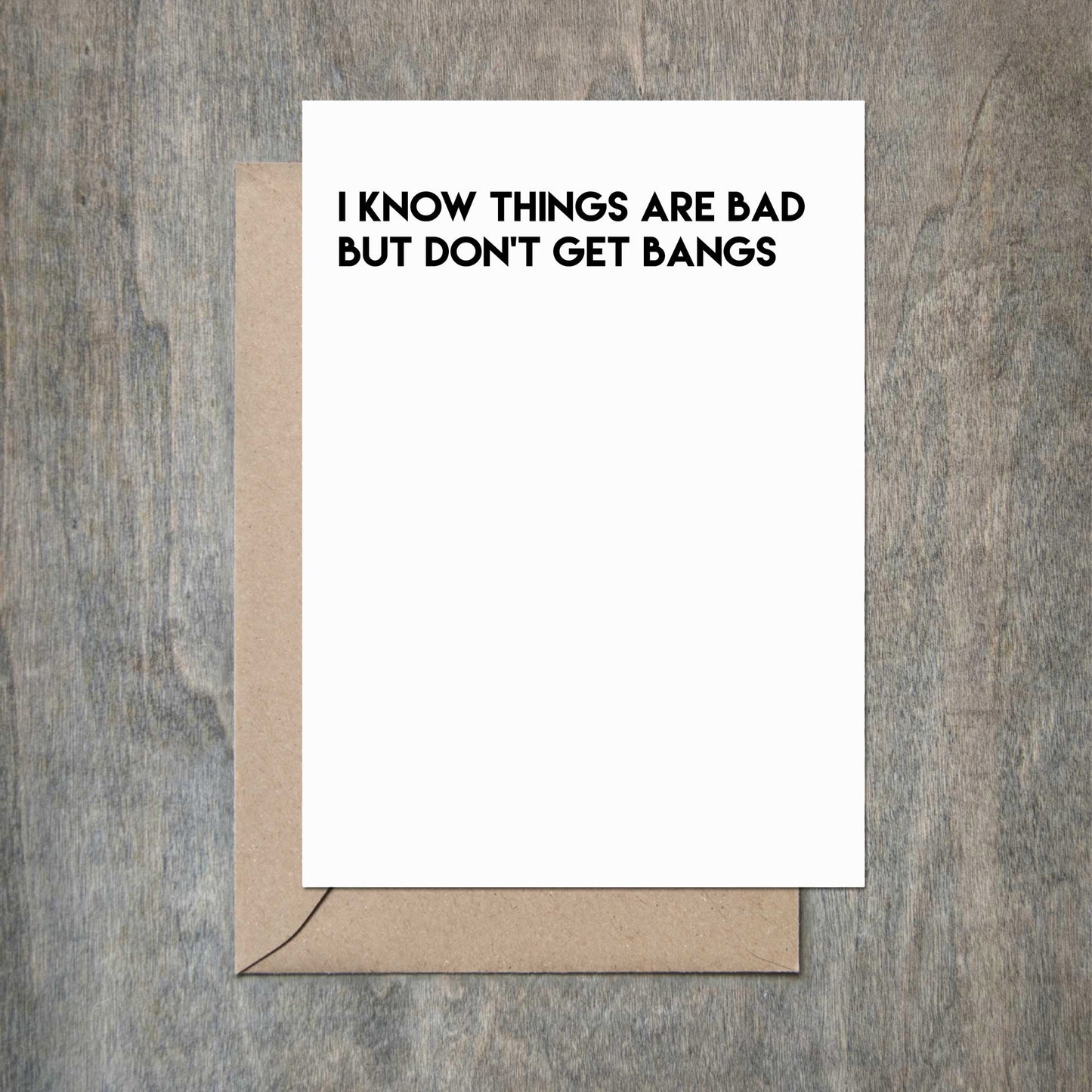 Load image into Gallery viewer, Don&amp;#39;t Get Bangs Funny Sympathy Card-Breakup Card-Crimson and Clover Studio
