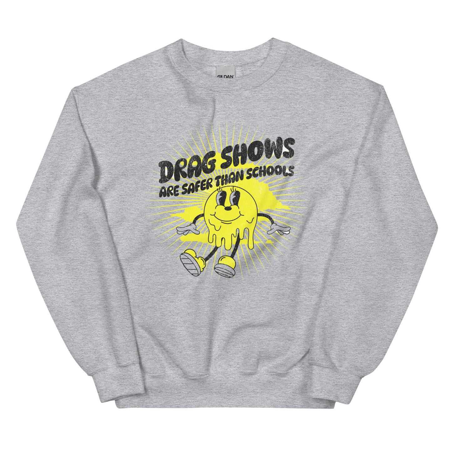 Drag Shows are Safer Than Schools Sweatshirt-Sweatshirt-Crimson and Clover Studio