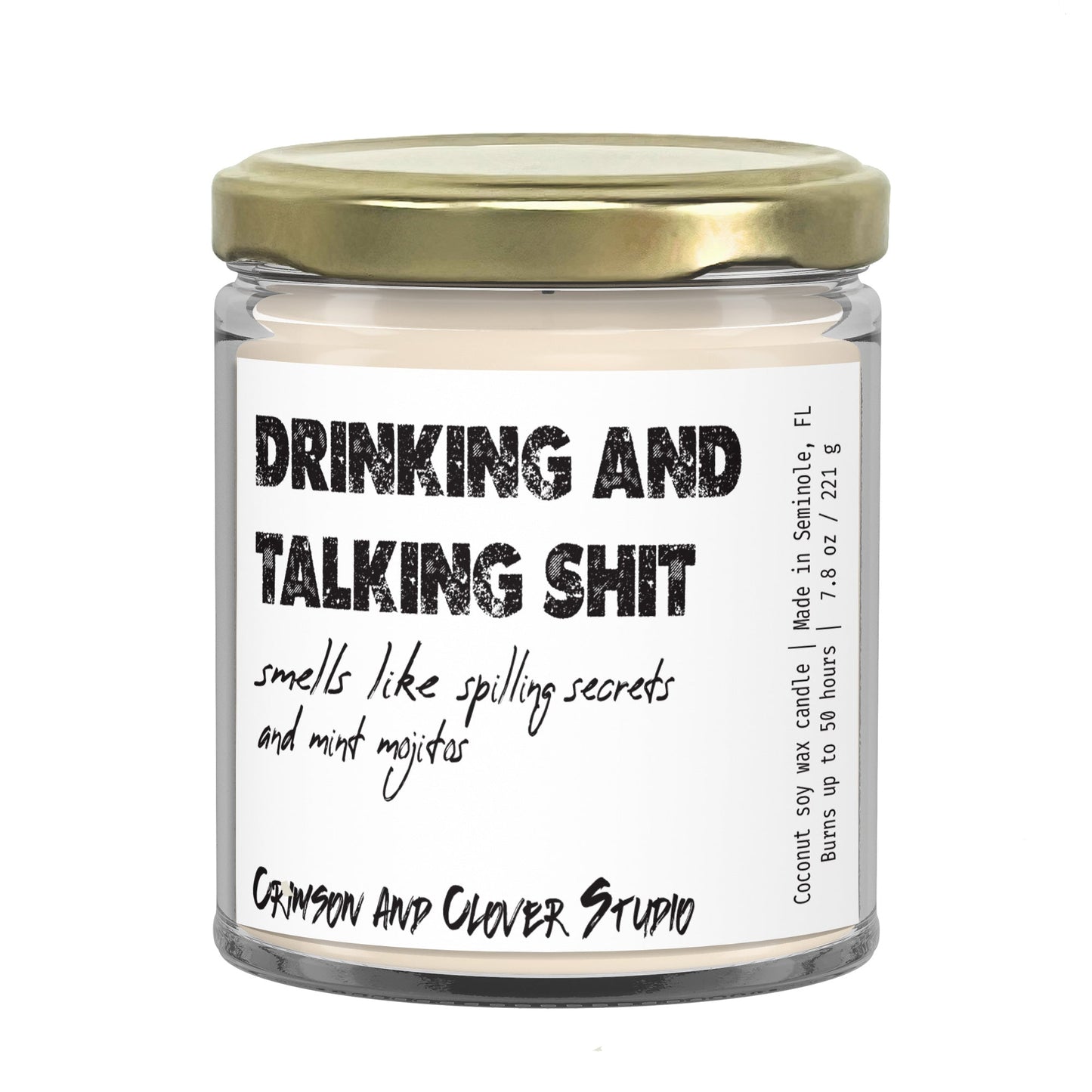 Drinking and Talking Shit Mint Mojito Funny Candle-Candles-Crimson and Clover Studio