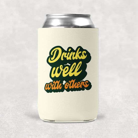 Drinks Well with Others Funny Koozie-Crimson and Clover Studio