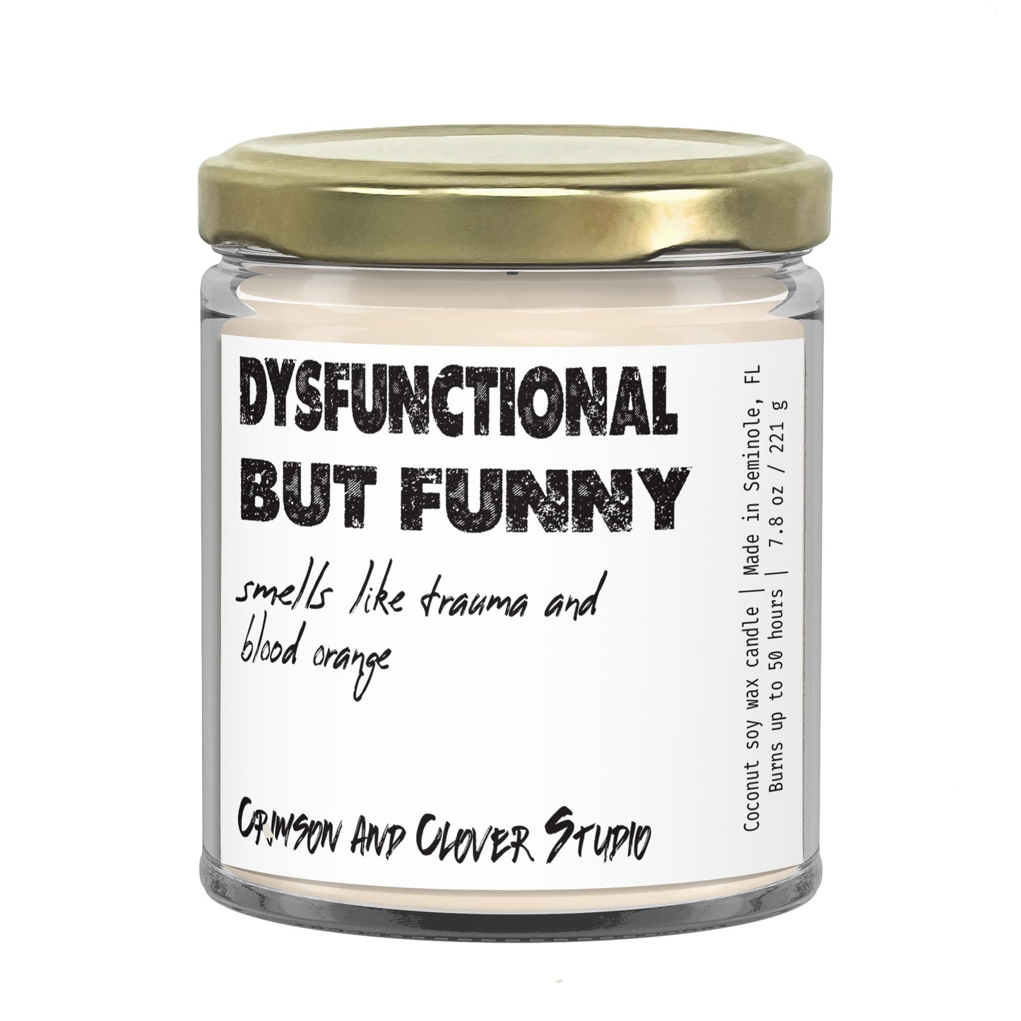 Dysfunctional But Funny Blood Orange Candle-Candles-Crimson and Clover Studio