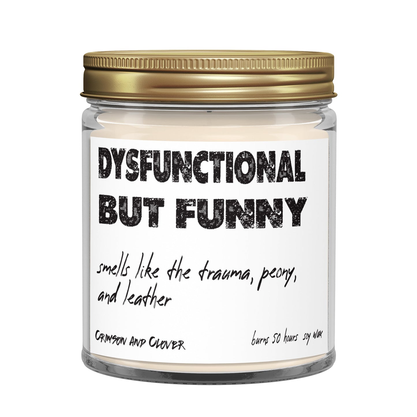 Dysfunctional But Funny Leather Candle-Candles-Crimson and Clover Studio