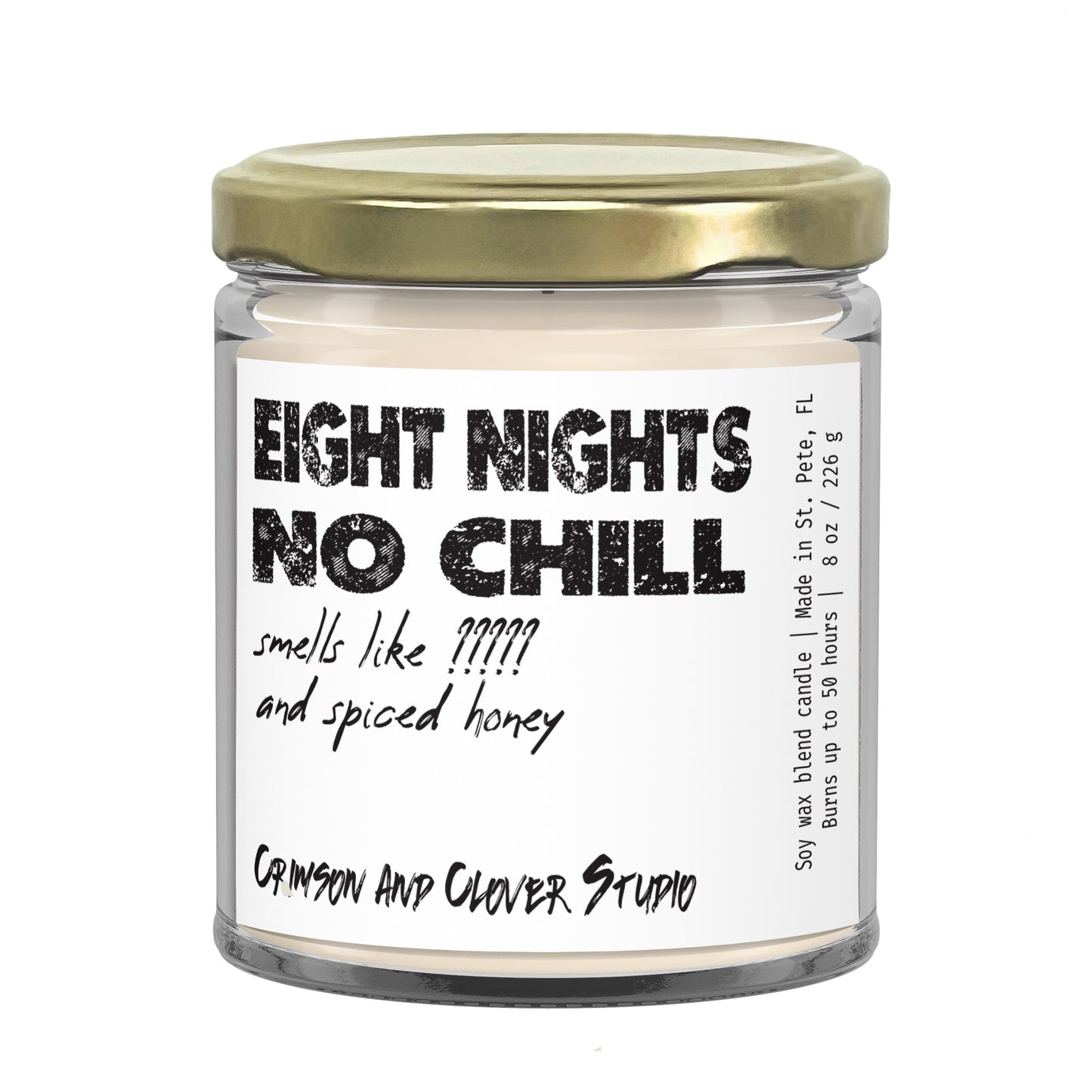 Eight Nights No Chill Hanukkah Funny Candle-Candles-Crimson and Clover Studio
