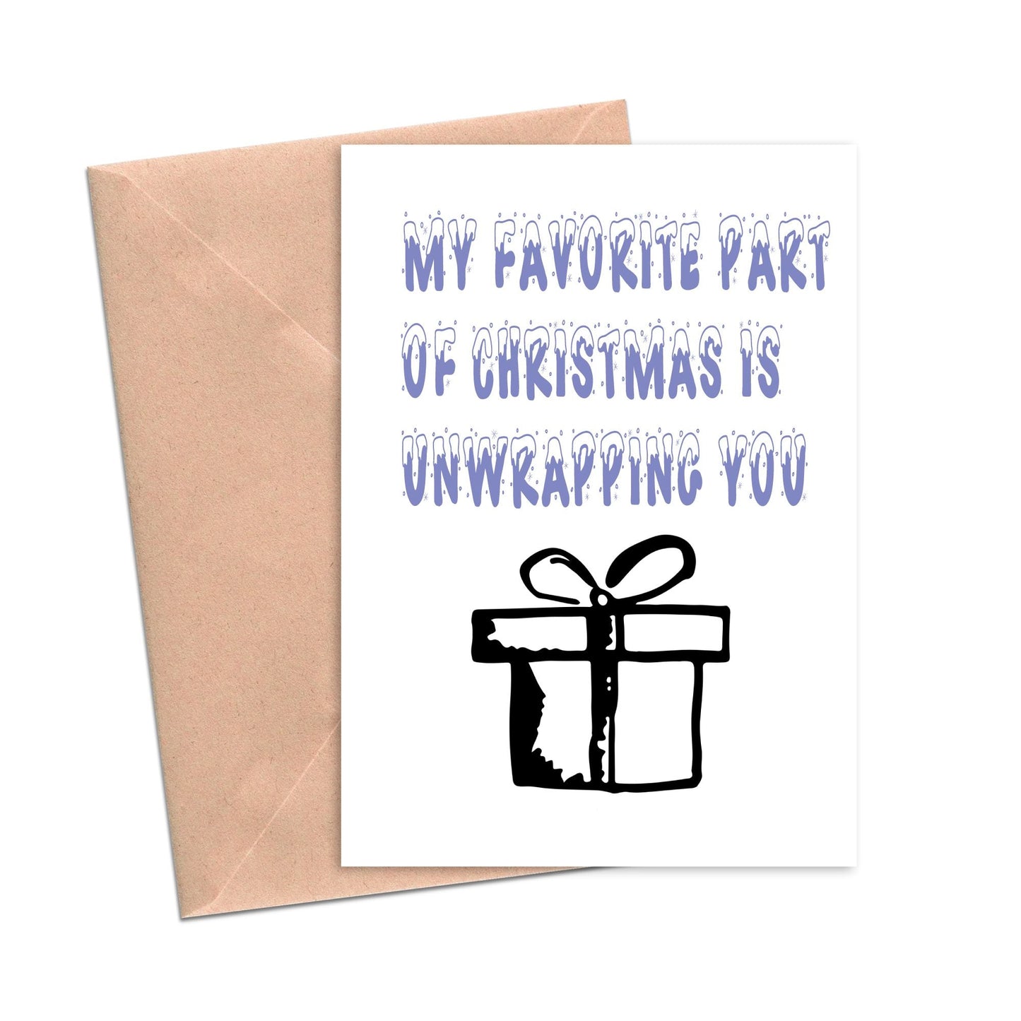 Favorite Thing to Unwrap is You Funny Christmas Card-Holiday Cards-Crimson and Clover Studio