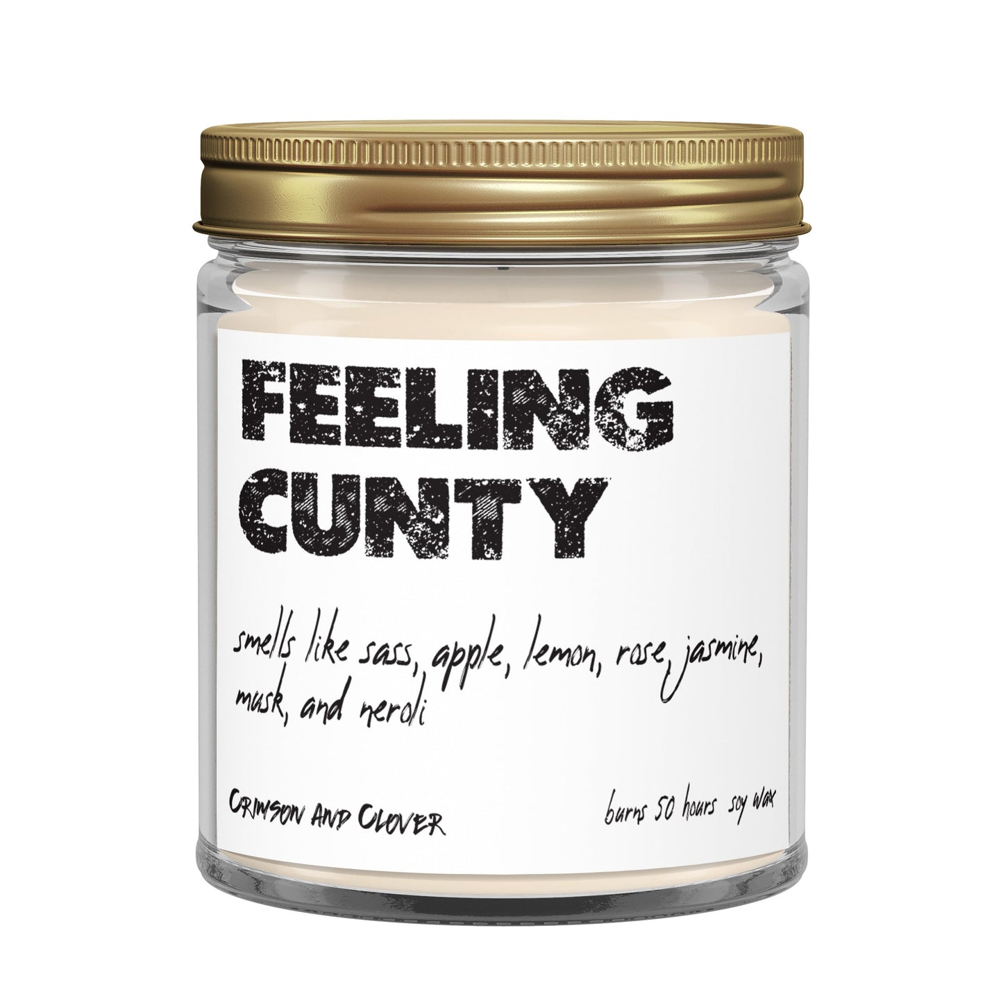 Feeling Cunty Apple Rose Jasmine Funny Candle-Candles-Crimson and Clover Studio