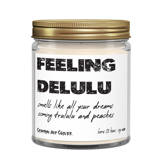 Feeling Delulu Peach Funny Candle-Candles-Crimson and Clover Studio