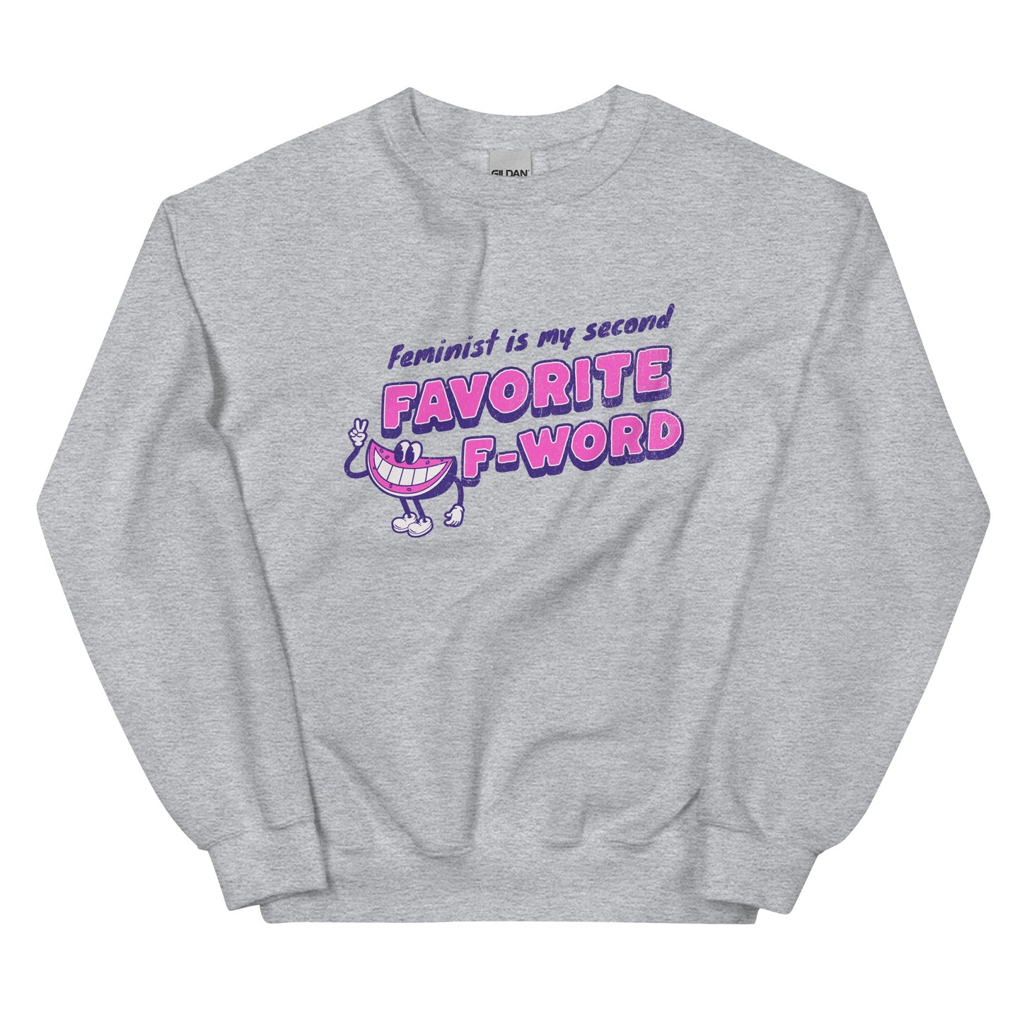 Feminist is My Second Favorite F-Word Funny Sweatshirt-Sweatshirt-Crimson and Clover Studio