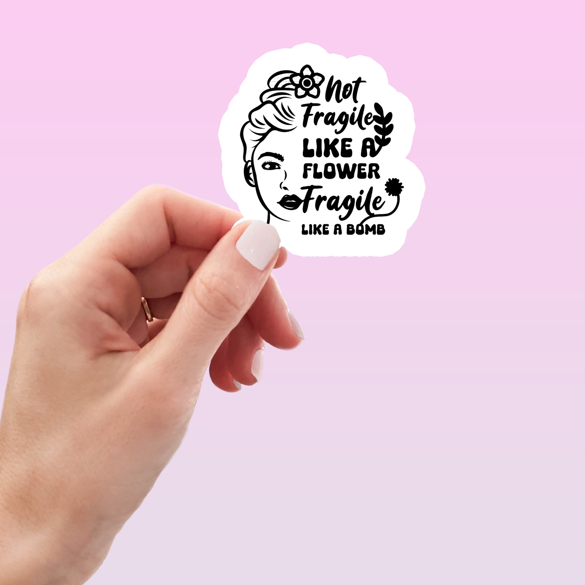 Fragile Like Bomb Sticker | Crimson and Clover Studio