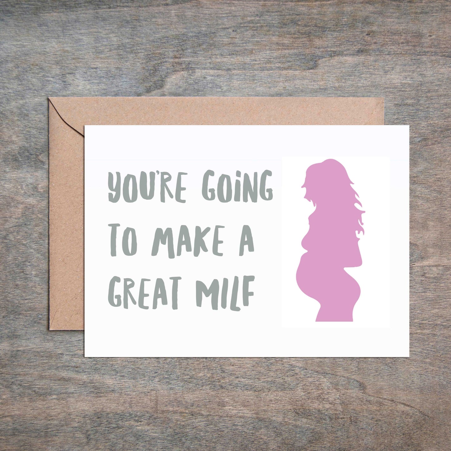 Funny Baby Shower Card Congrats on Becoming a MILF-Baby Shower Cards-Crimson and Clover Studio