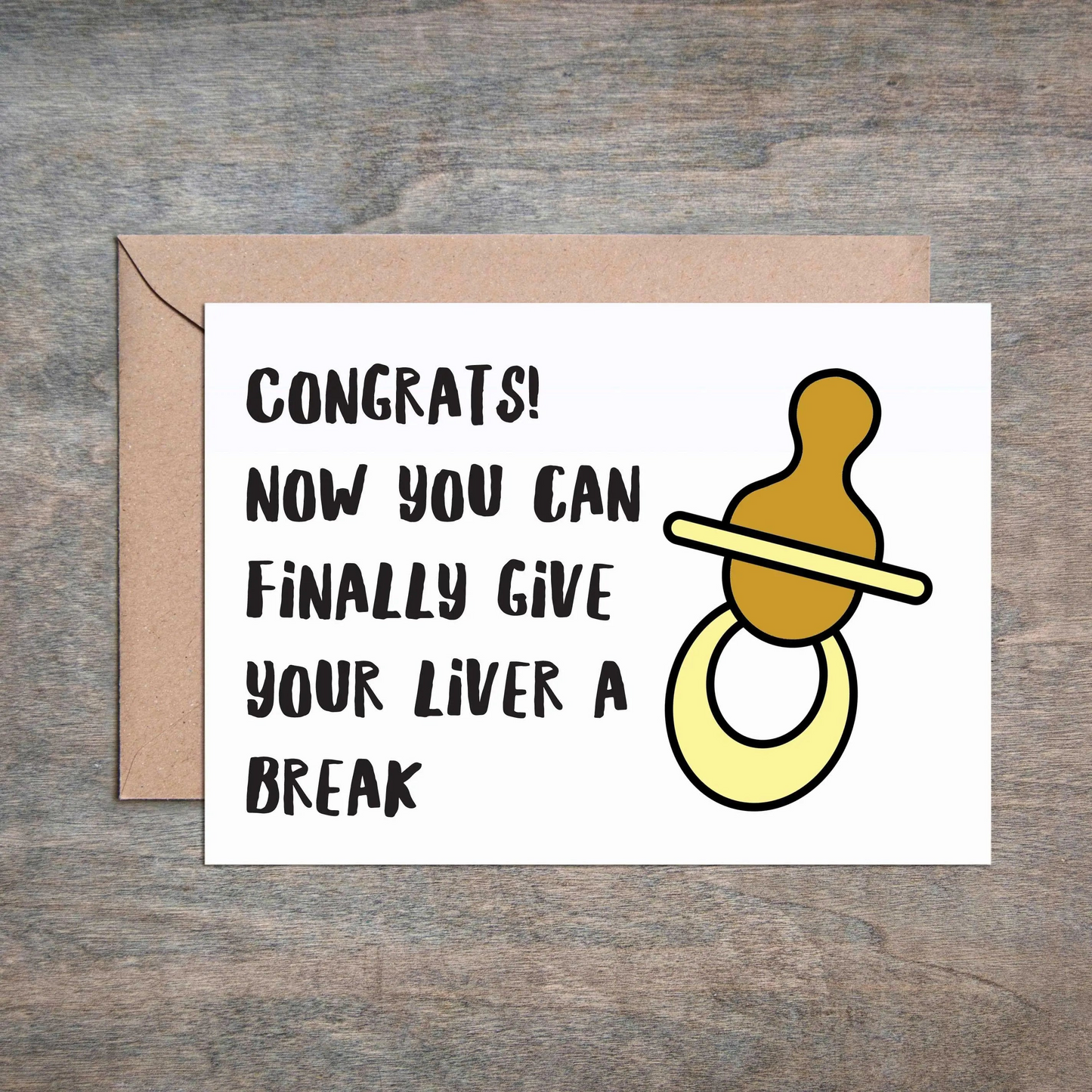 Funny Baby Shower Card Give Your Liver a Break