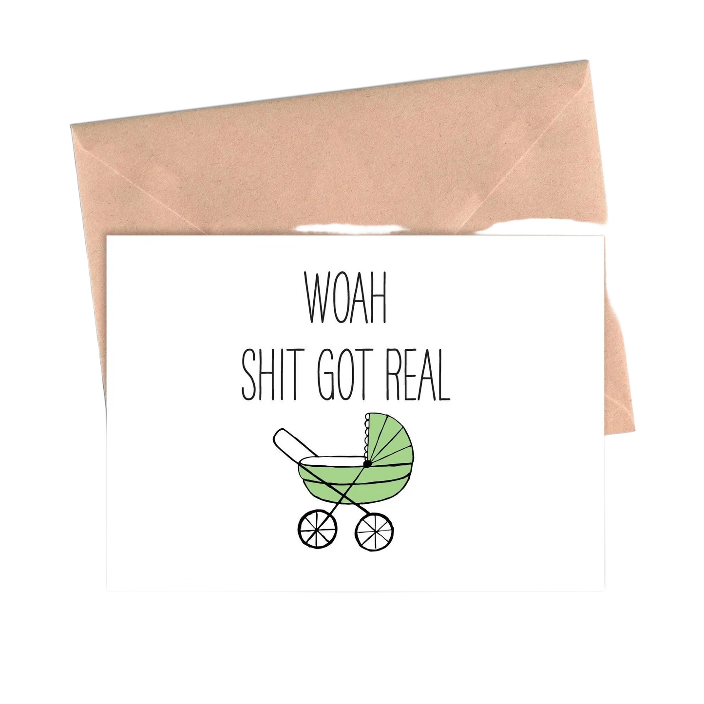 Funny Baby Shower Card Shit Just Got Real
