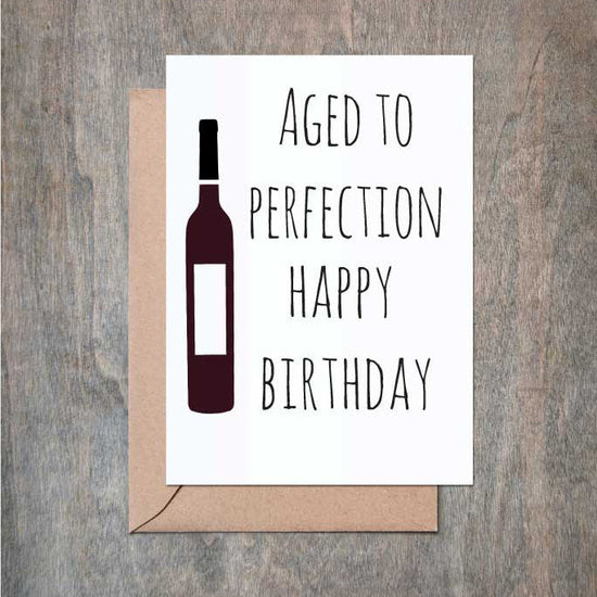 Funny Birthday Card Aged to Perfection Birthday Card-Birthday-Crimson and Clover Studio