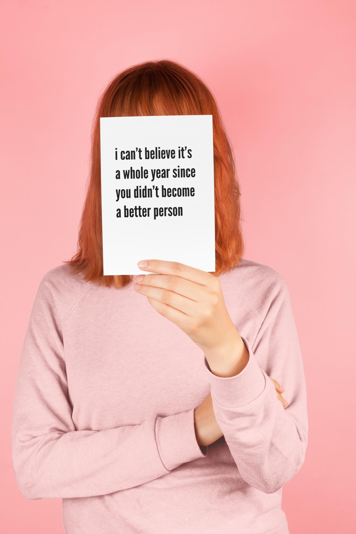 Funny Birthday Card Whole Year Better Person-Birthday-Crimson and Clover Studio