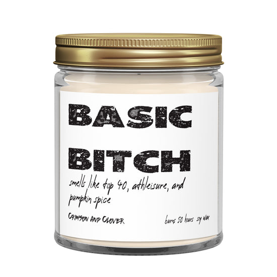 Funny Candle Basic Bitch Pumpkin Soy Candle 9 oz-Candles-Crimson and Clover Studio