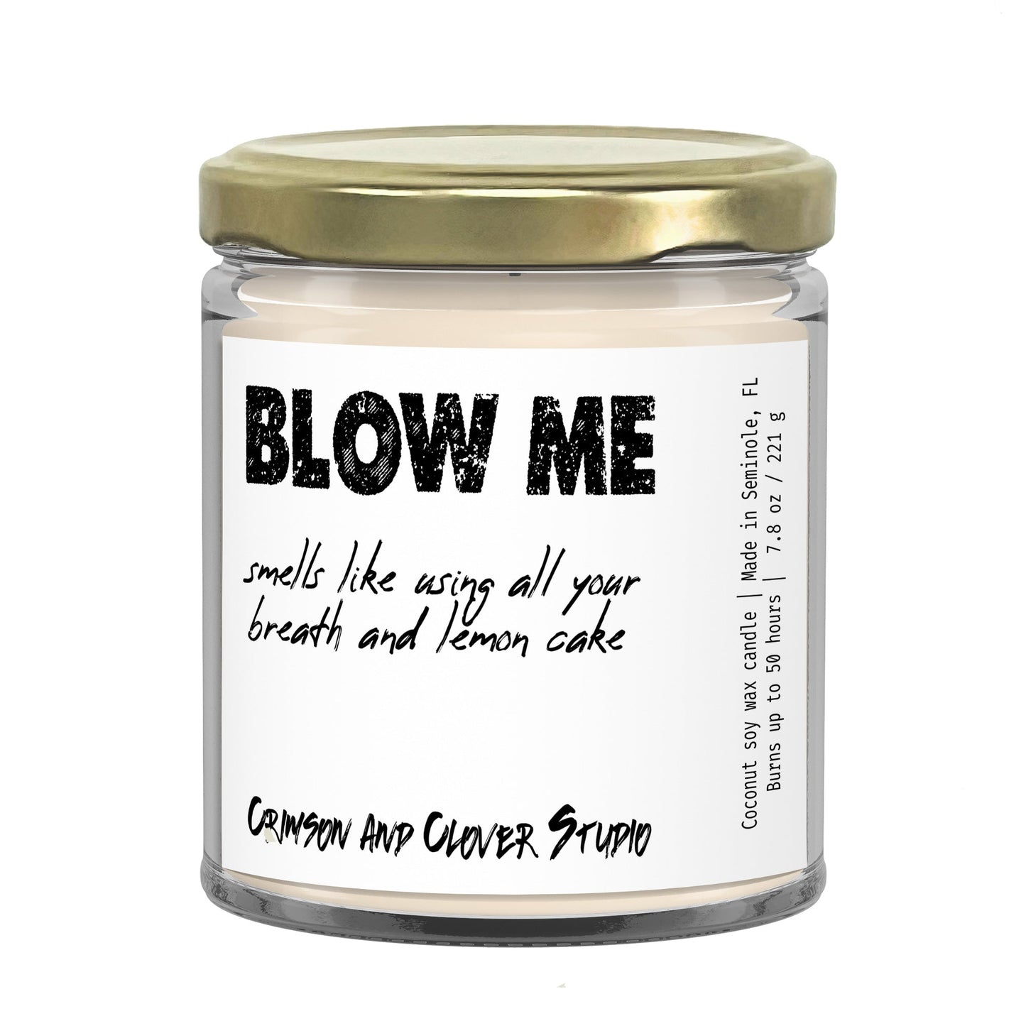 Funny Candle Blow Me Lemon Buttercream Soy Candle-Candles-Crimson and Clover Studio